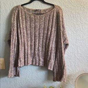 1. State Textured Knit Sweater - Brown and Cream